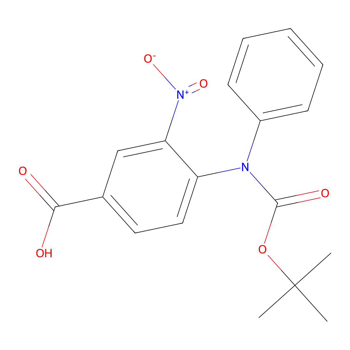 4-{[(Tert-butoxy)carbonyl](phenyl)amino}-3-nitrobenzoic acid molecular structure, CAS 2680707-01-9