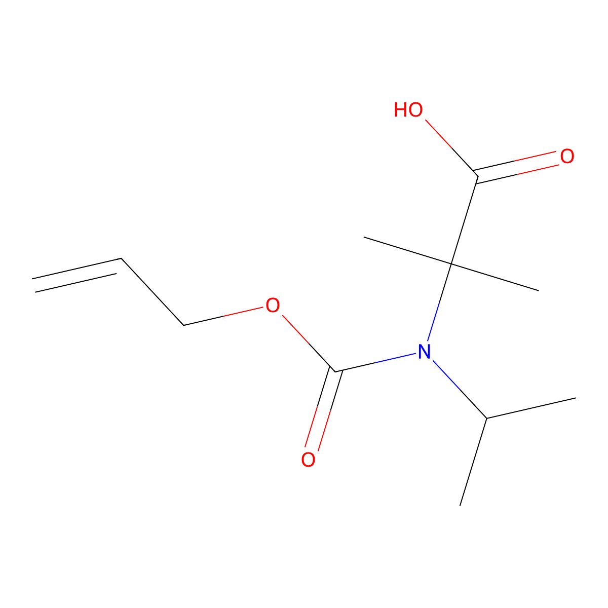 2-Methyl-2-{[(prop-2-en-1-yloxy)carbonyl](propan-2-yl)amino}propanoic acid molecular structure, CAS 2680707-09-7