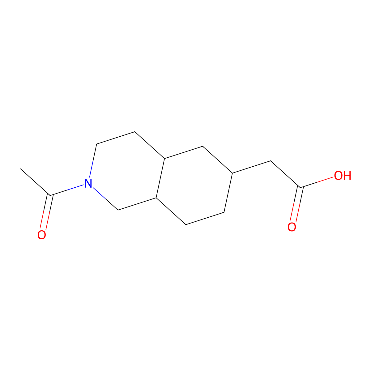 2-(2-Acetyl-decahydroisoquinolin-6-yl)acetic acid molecular structure, CAS 2680707-11-1