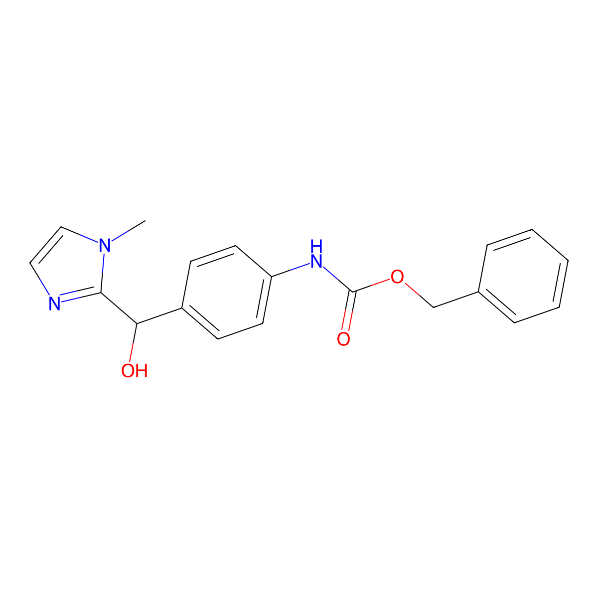 benzyl N-{4-[hydroxy(1-methyl-1H-imidazol-2-yl)methyl]phenyl}carbamate molecular structure, CAS 2680707-15-5