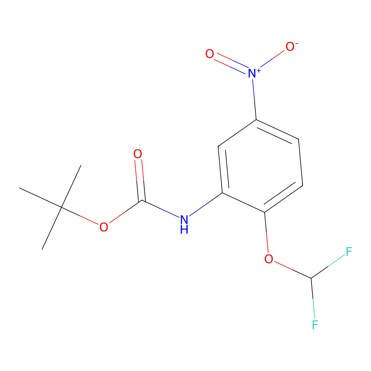 tert-butyl N-[2-(difluoromethoxy)-5-nitrophenyl]carbamate molecular structure, CAS 2680707-16-6