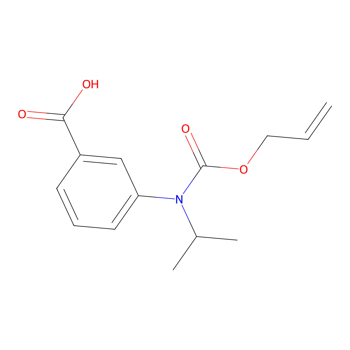 3-{[(Prop-2-en-1-yloxy)carbonyl](propan-2-yl)amino}benzoic acid molecular structure, CAS 2680707-35-9