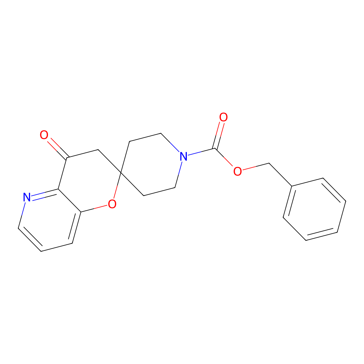 Benzyl 4'-oxo-3',4'-dihydrospiro[piperidine-4,2'-pyrano[3,2-b]pyridine]-1-carboxylate molecular structure, CAS 2680707-43-9