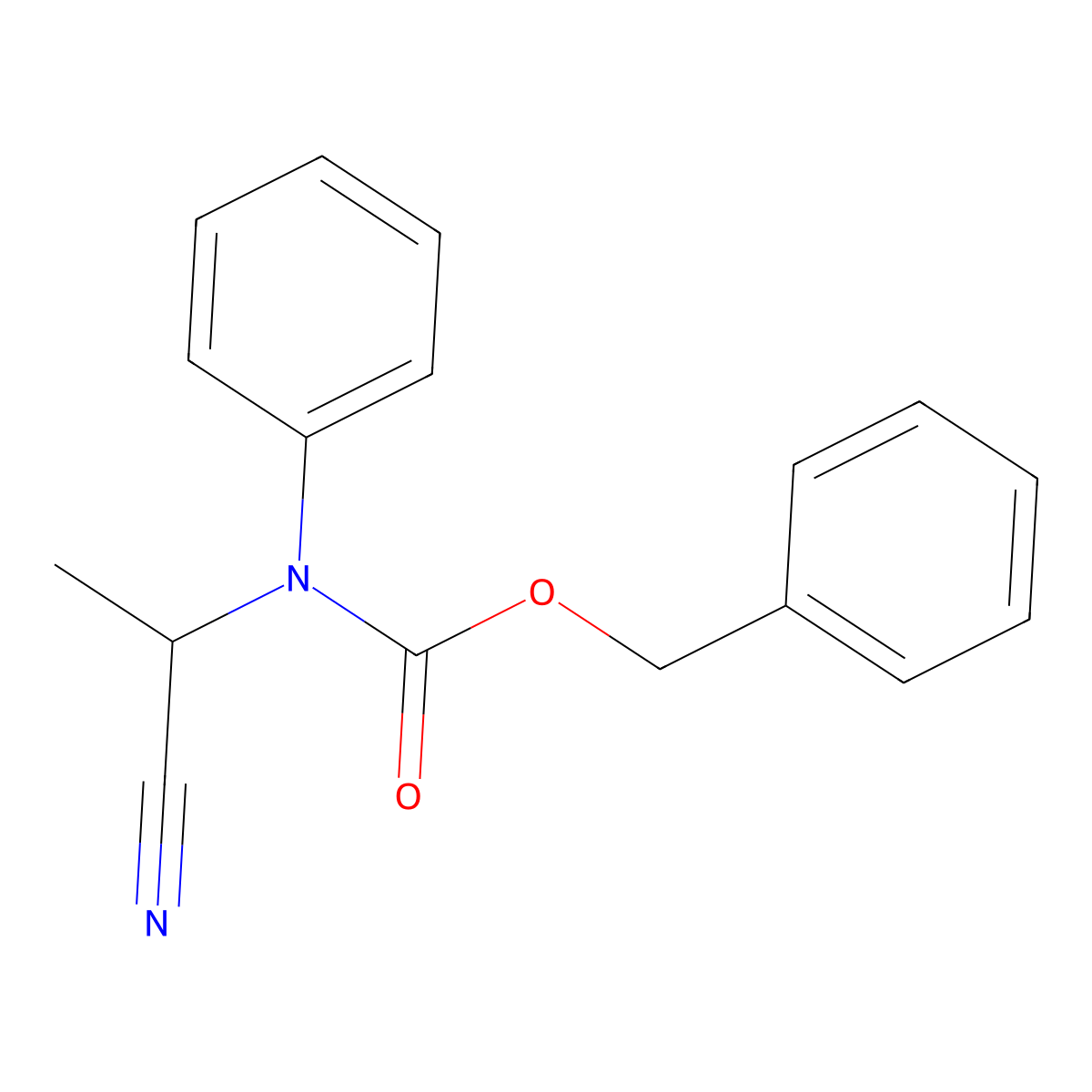 benzyl N-(1-cyanoethyl)-N-phenylcarbamate molecular structure, CAS 2680707-48-4