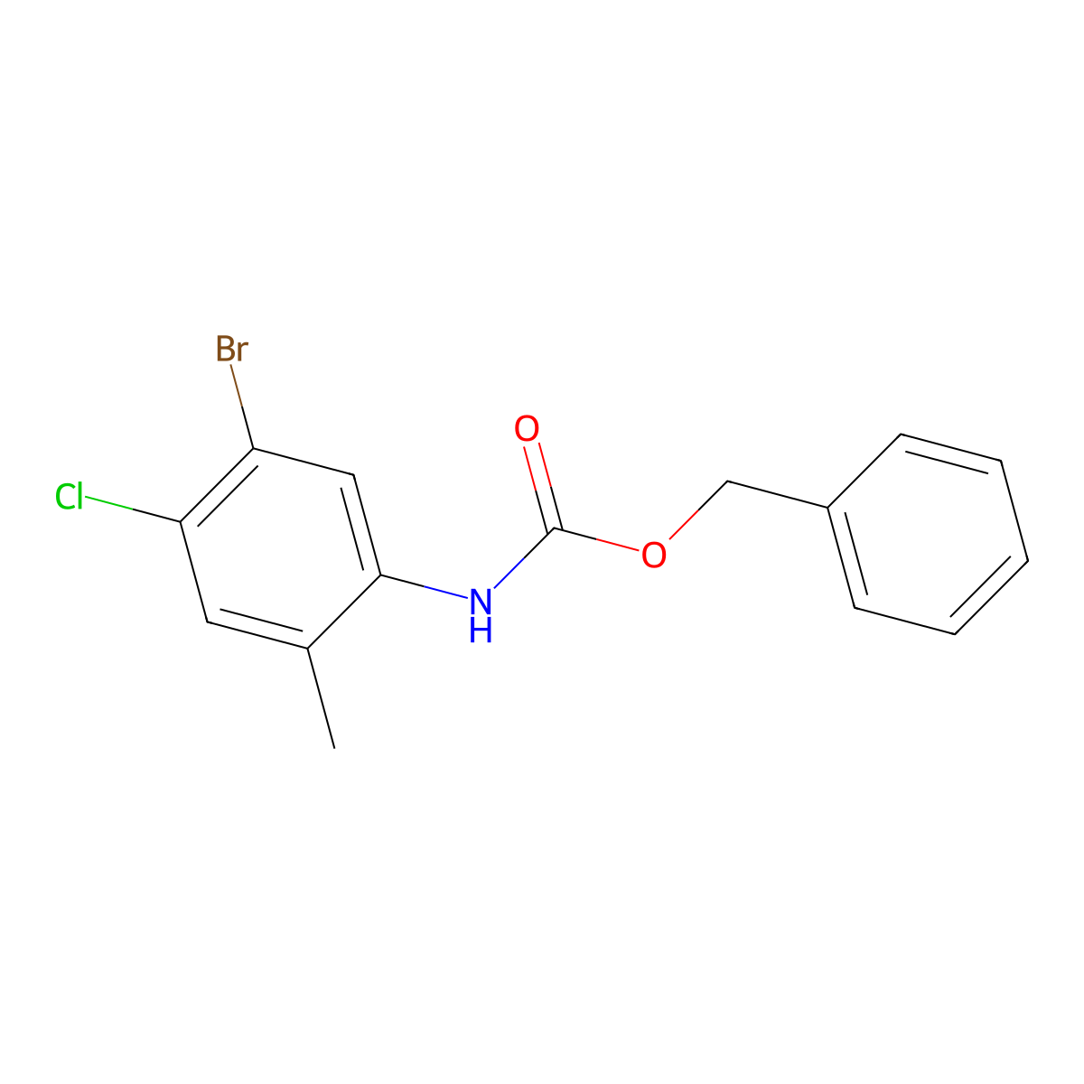 benzyl N-(5-bromo-4-chloro-2-methylphenyl)carbamate molecular structure, CAS 2680707-49-5