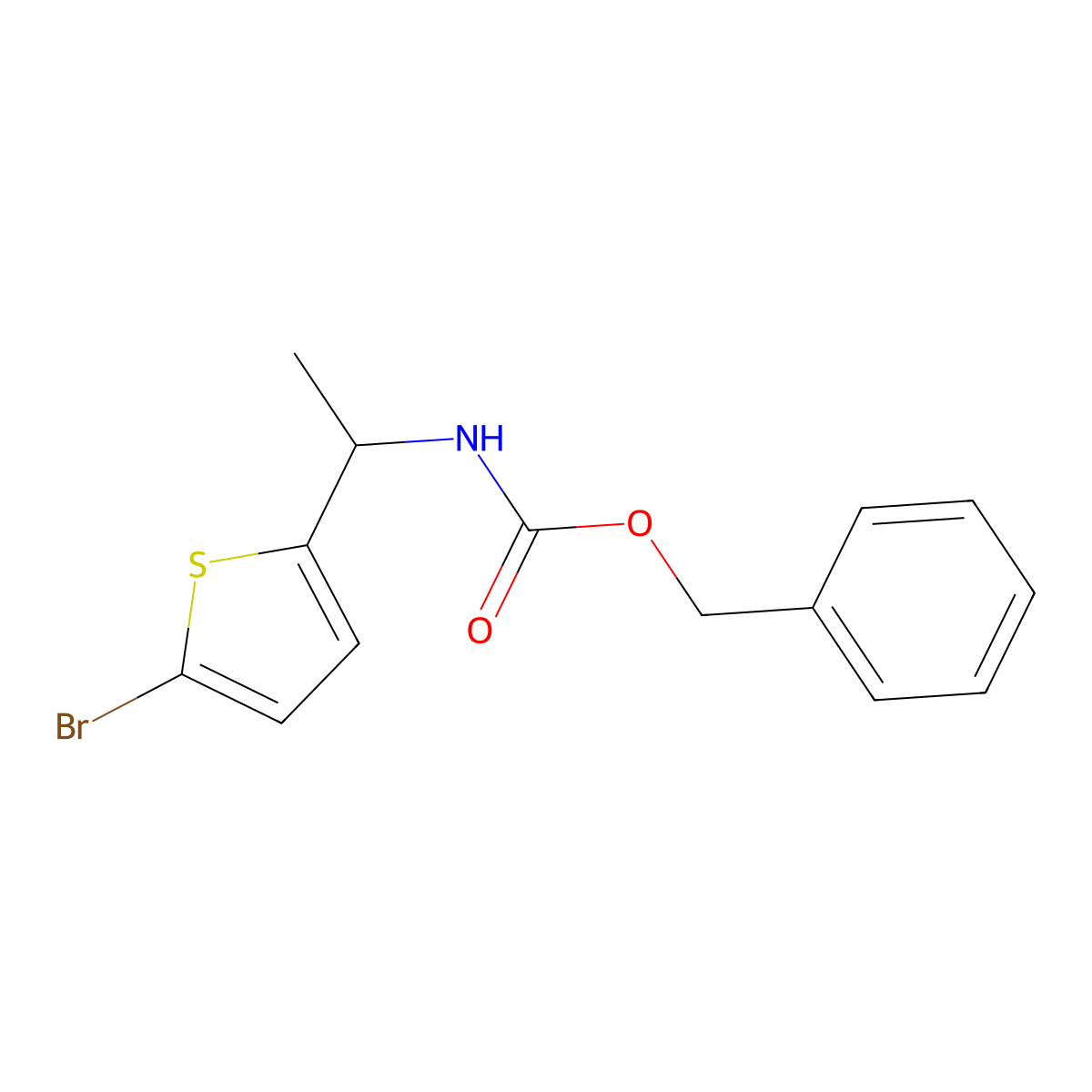 benzyl N-[1-(5-bromothiophen-2-yl)ethyl]carbamate molecular structure, CAS 2680707-57-5