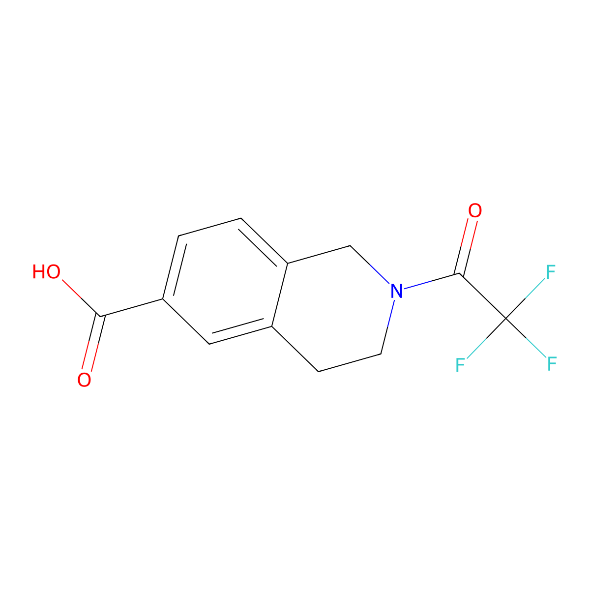 2-(2,2,2-Trifluoroacetyl)-1,2,3,4-tetrahydroisoquinoline-6-carboxylic acid molecular structure, CAS 2680707-58-6