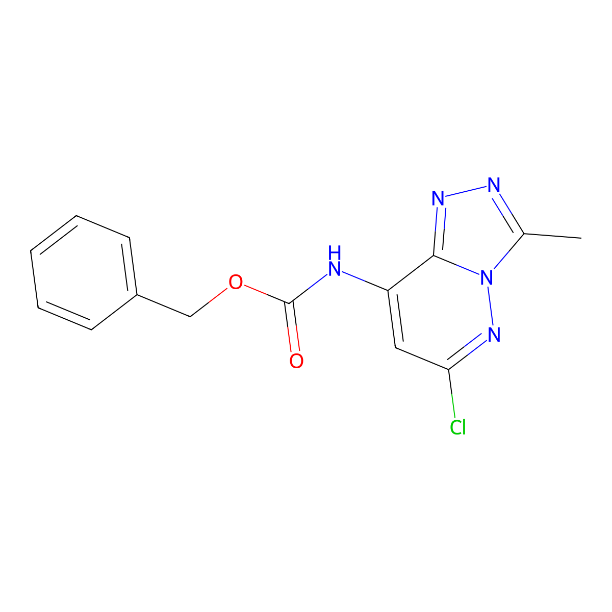 benzyl N-{6-chloro-3-methyl-[1,2,4]triazolo[4,3-b]pyridazin-8-yl}carbamate molecular structure, CAS 2680707-66-6