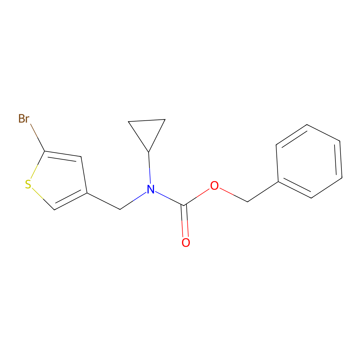 benzyl N-[(5-bromothiophen-3-yl)methyl]-N-cyclopropylcarbamate molecular structure, CAS 2680707-73-5