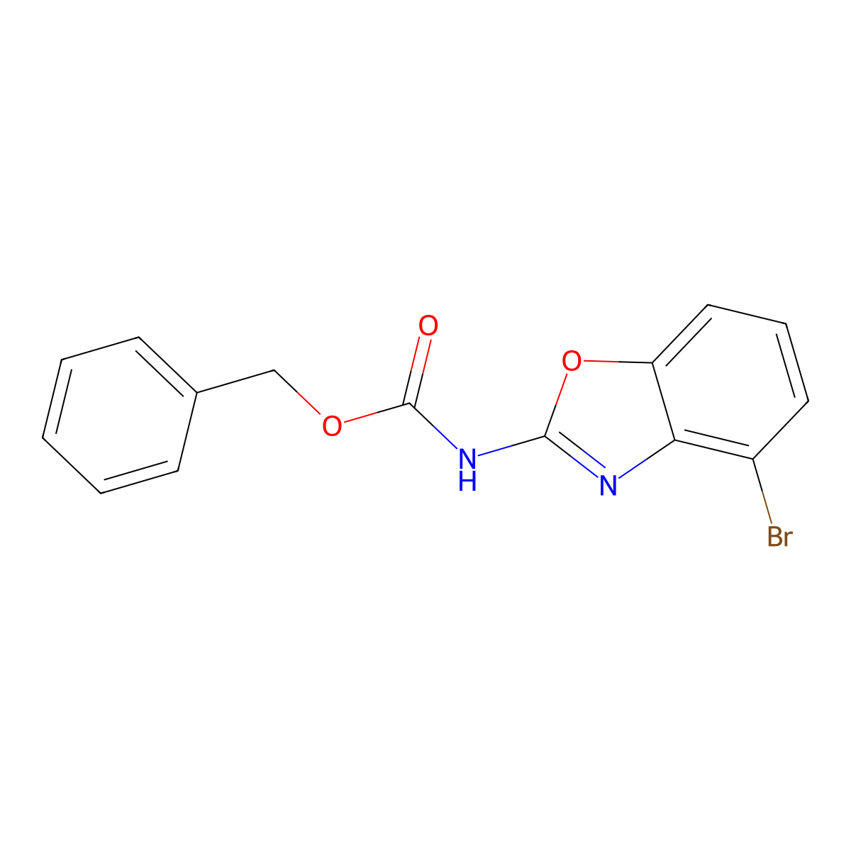 benzyl N-(4-bromo-1,3-benzoxazol-2-yl)carbamate molecular structure, CAS 2680707-76-8