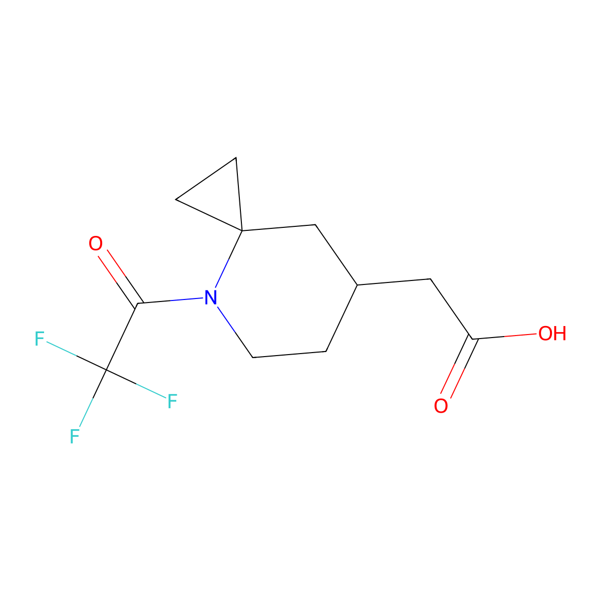 2-[4-(2,2,2-Trifluoroacetyl)-4-azaspiro[2.5]octan-7-yl]acetic acid molecular structure, CAS 2680707-78-0