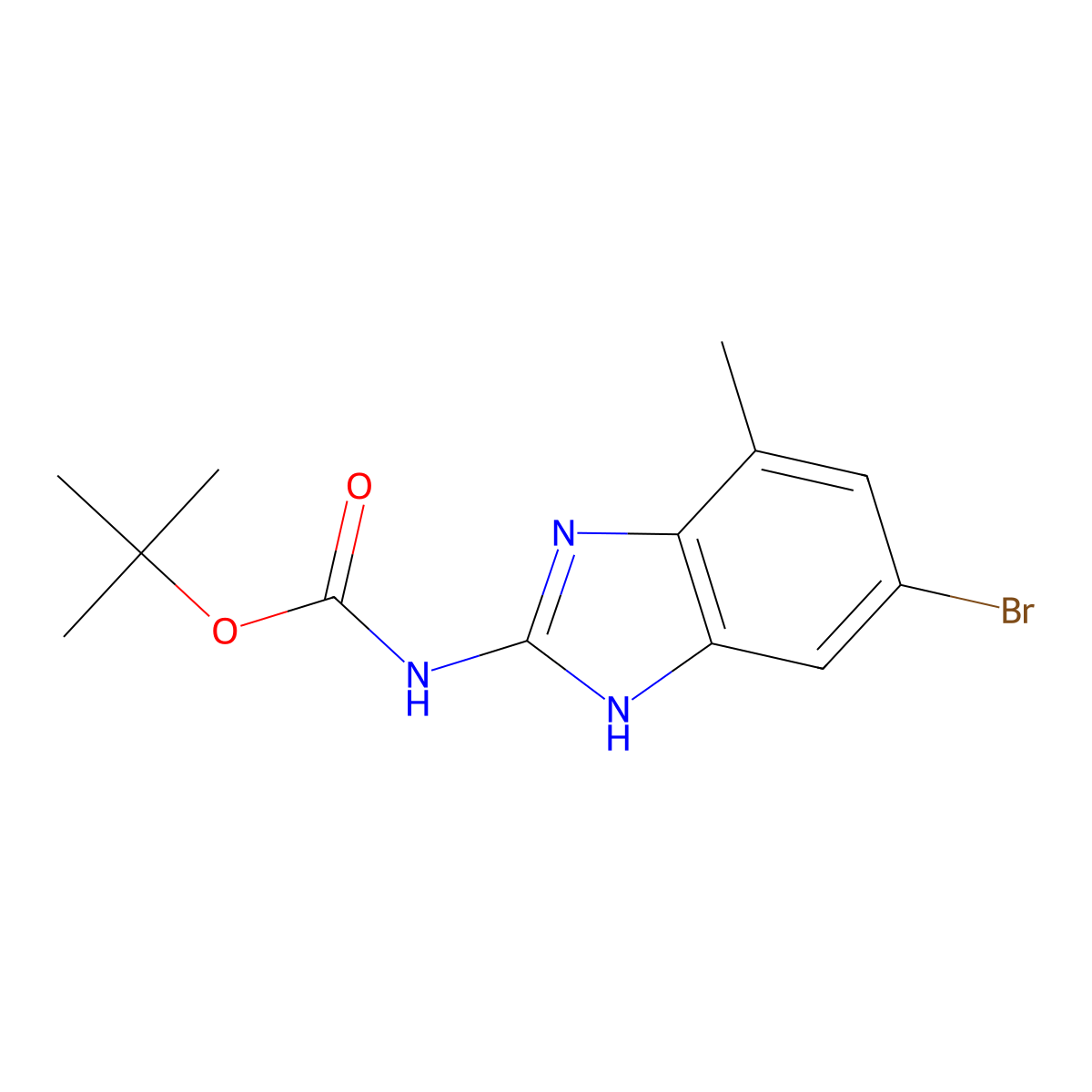 tert-butyl N-(6-bromo-4-methyl-1H-1,3-benzodiazol-2-yl)carbamate molecular structure, CAS 2680707-79-1