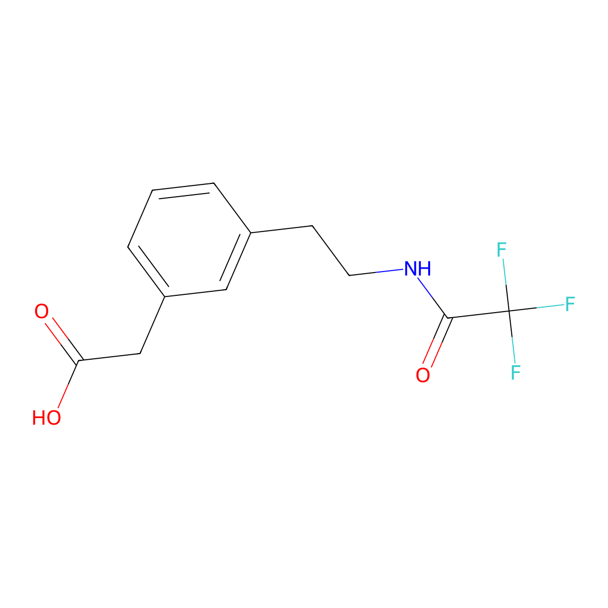 2-{3-[2-(2,2,2-Trifluoroacetamido)ethyl]phenyl}acetic acid molecular structure, CAS 2680707-80-4
