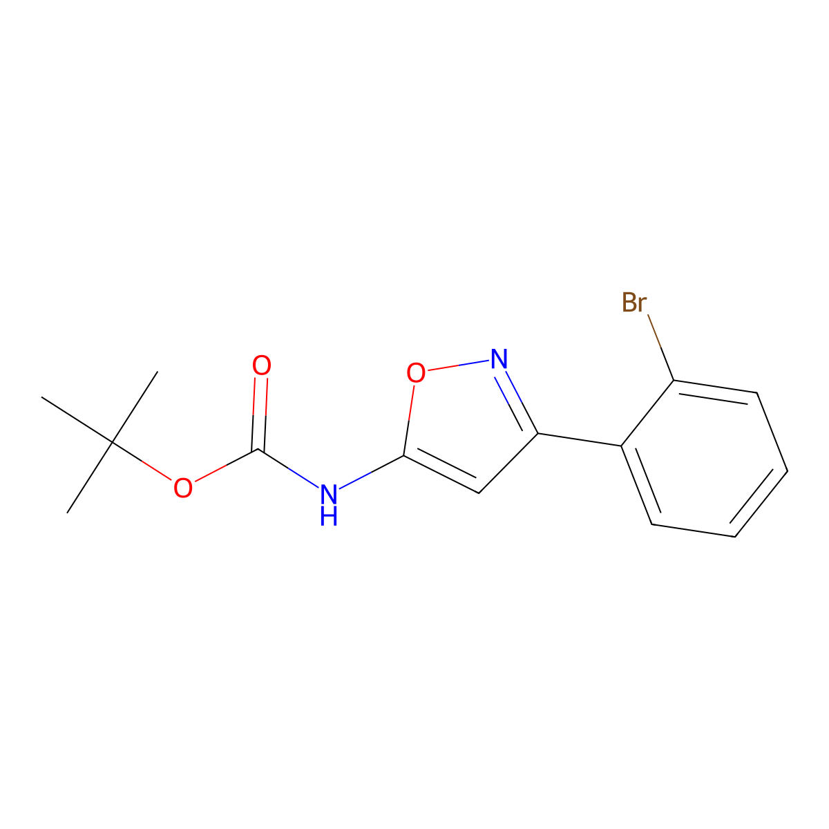 tert-butyl N-[3-(2-bromophenyl)-1,2-oxazol-5-yl]carbamate molecular structure, CAS 2680707-91-7