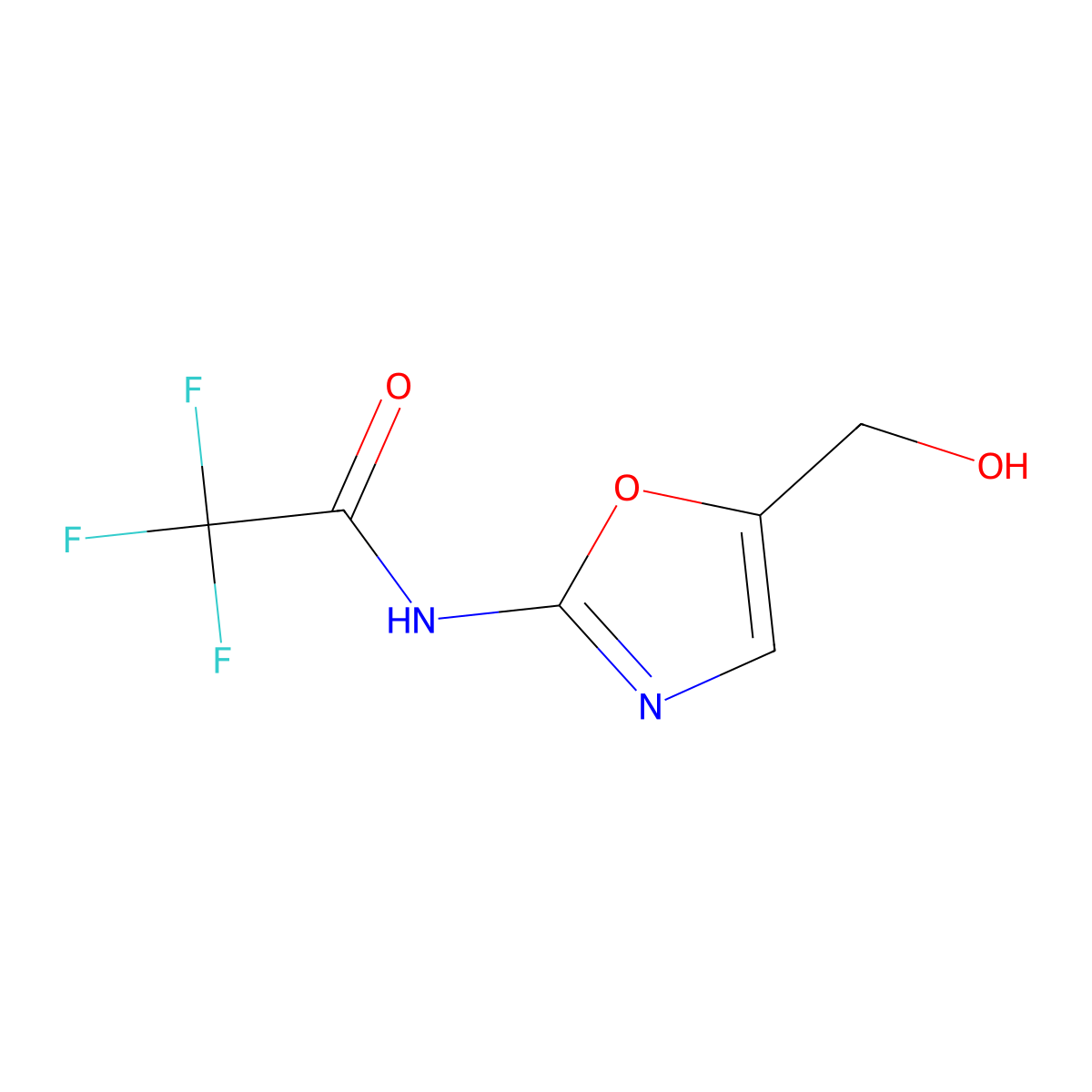 2,2,2-trifluoro-N-[5-(hydroxymethyl)-1,3-oxazol-2-yl]acetamide molecular structure, CAS 2680707-95-1