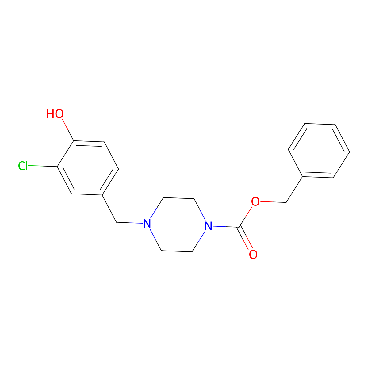 Benzyl 4-[(3-chloro-4-hydroxyphenyl)methyl]piperazine-1-carboxylate molecular structure, CAS 2680708-03-4