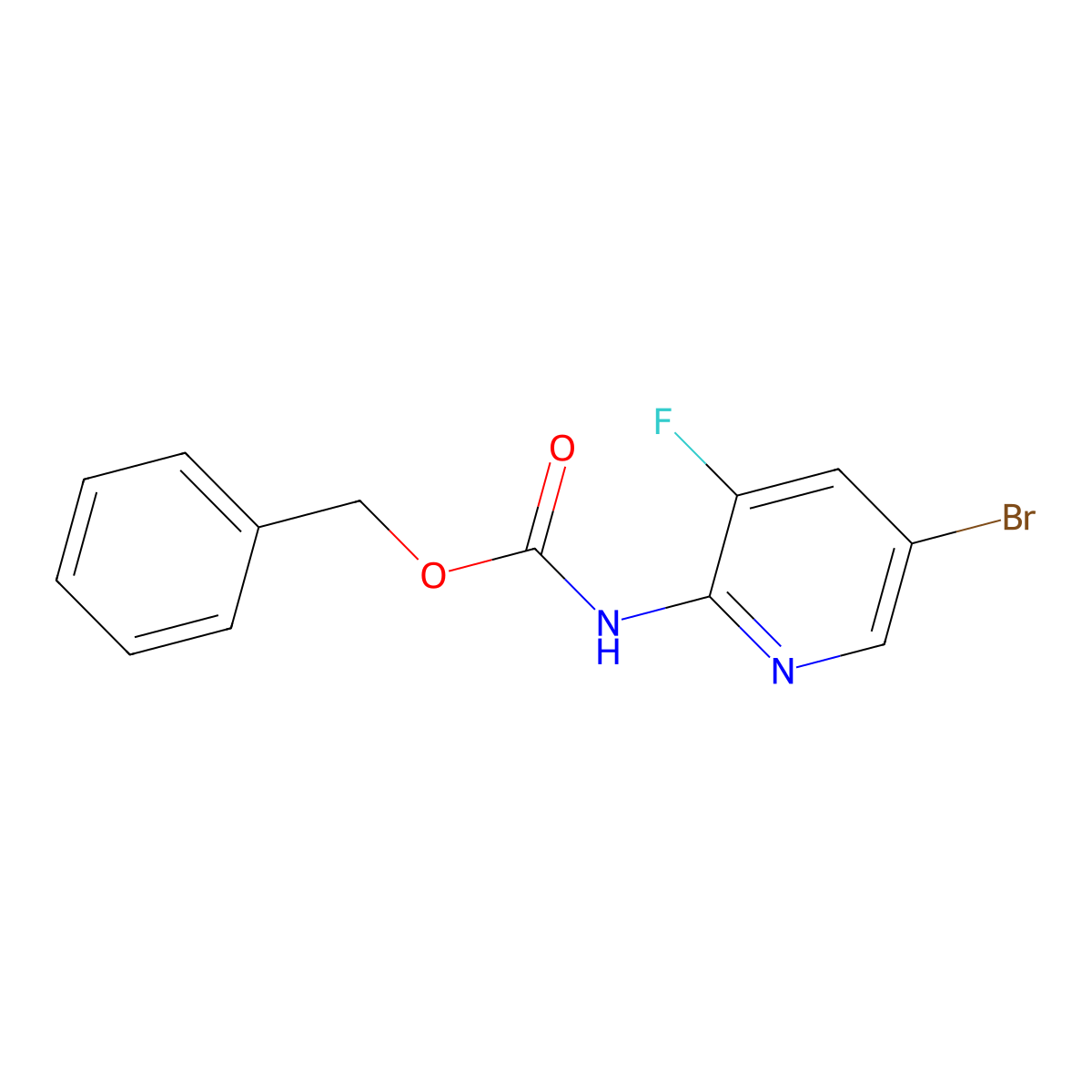 benzyl N-(5-bromo-3-fluoropyridin-2-yl)carbamate molecular structure, CAS 2680708-06-7