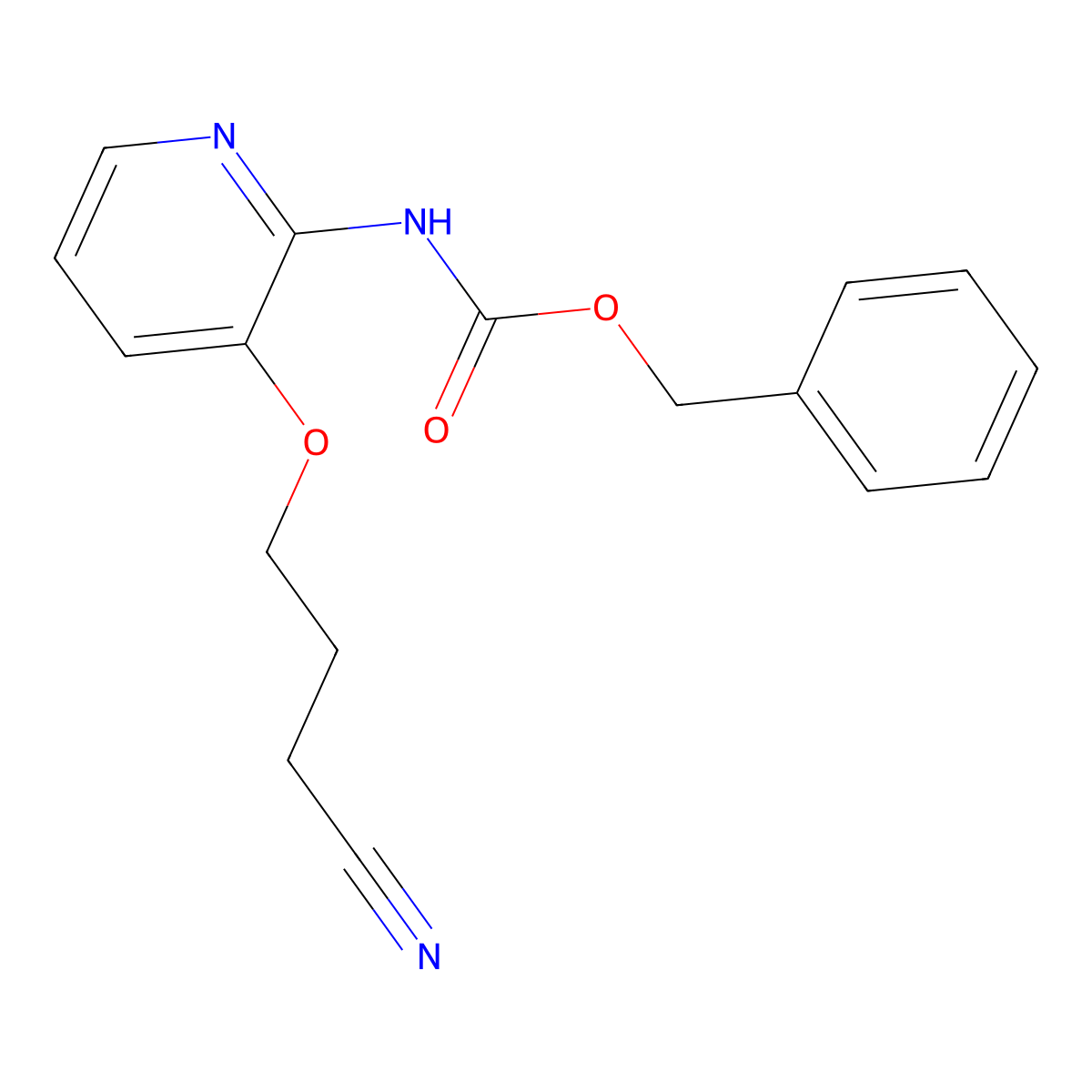 benzyl N-[3-(3-cyanopropoxy)pyridin-2-yl]carbamate molecular structure, CAS 2680708-17-0