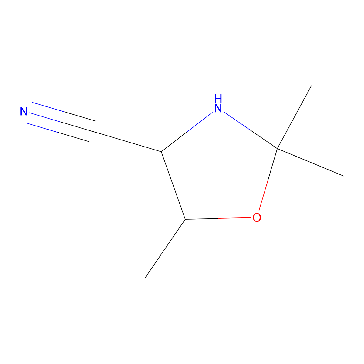 2,2,5-Trimethyl-1,3-oxazolidine-4-carbonitrile molecular structure, CAS 2680708-35-2
