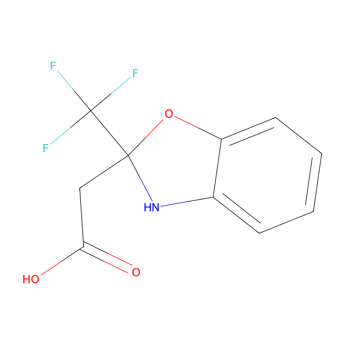 2-[2-(Trifluoromethyl)-2,3-dihydro-1,3-benzoxazol-2-yl]acetic acid molecular structure, CAS 2680708-38-5