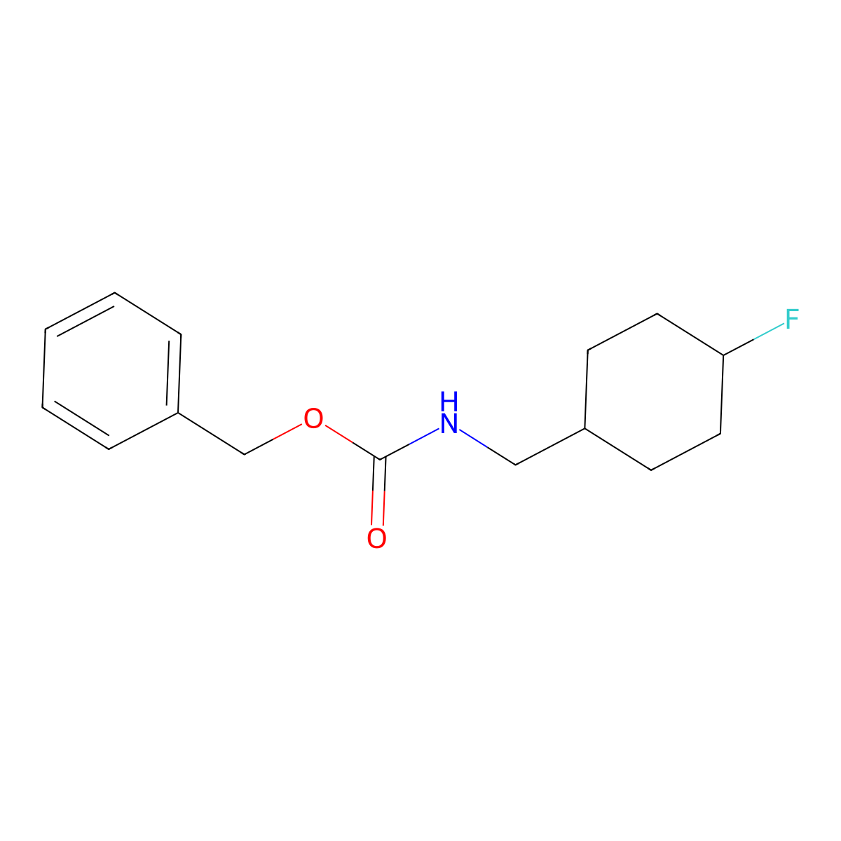 benzyl N-[(4-fluorocyclohexyl)methyl]carbamate molecular structure, CAS 2680708-41-0