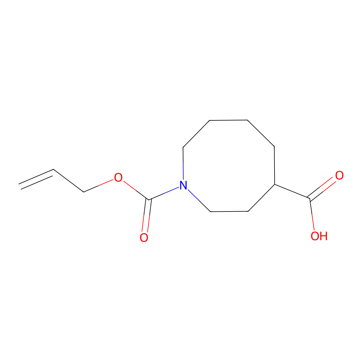 1-[(Prop-2-en-1-yloxy)carbonyl]azocane-4-carboxylic acid molecular structure, CAS 2680708-45-4
