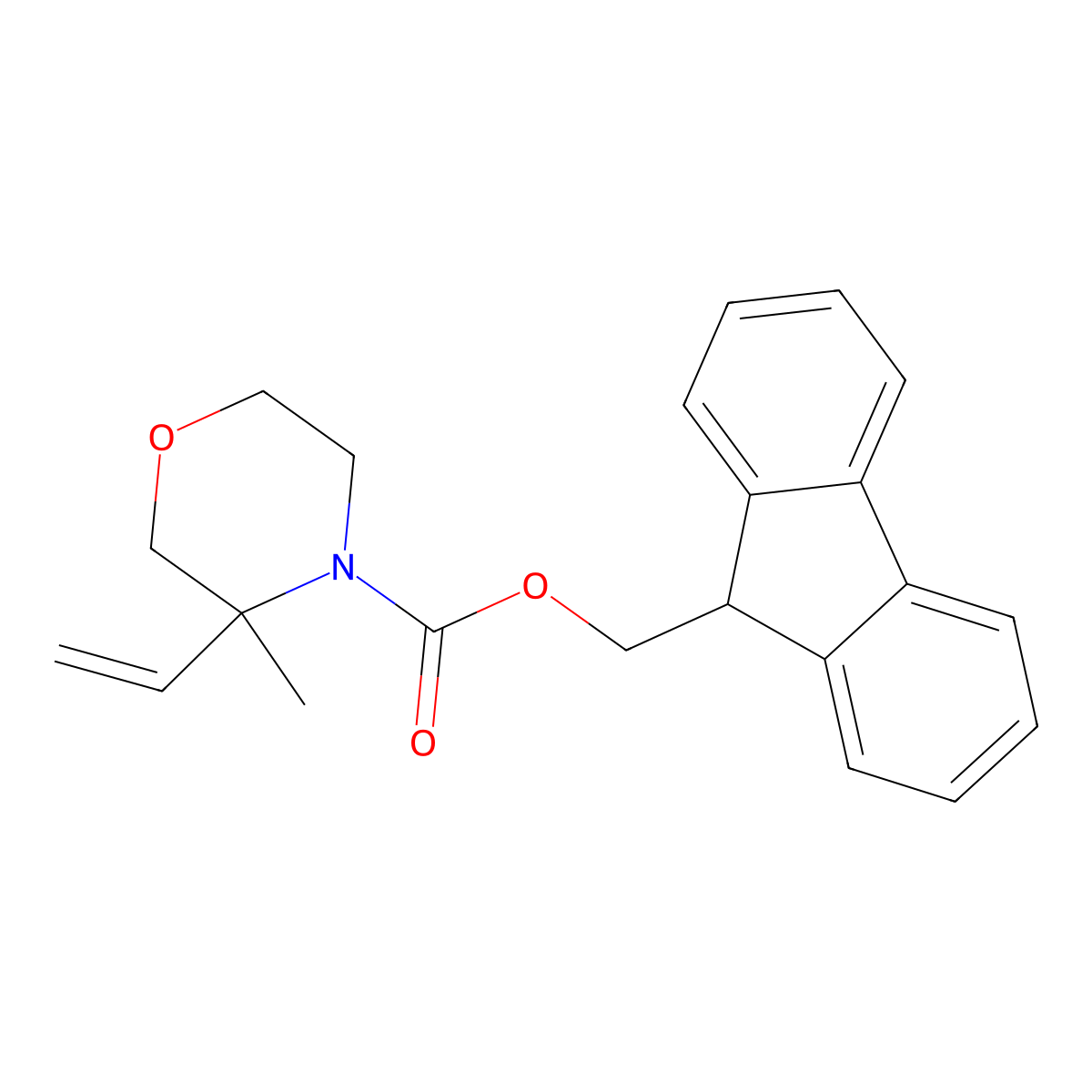 (9H-fluoren-9-yl)methyl 3-ethenyl-3-methylmorpholine-4-carboxylate molecular structure, CAS 2680708-51-2