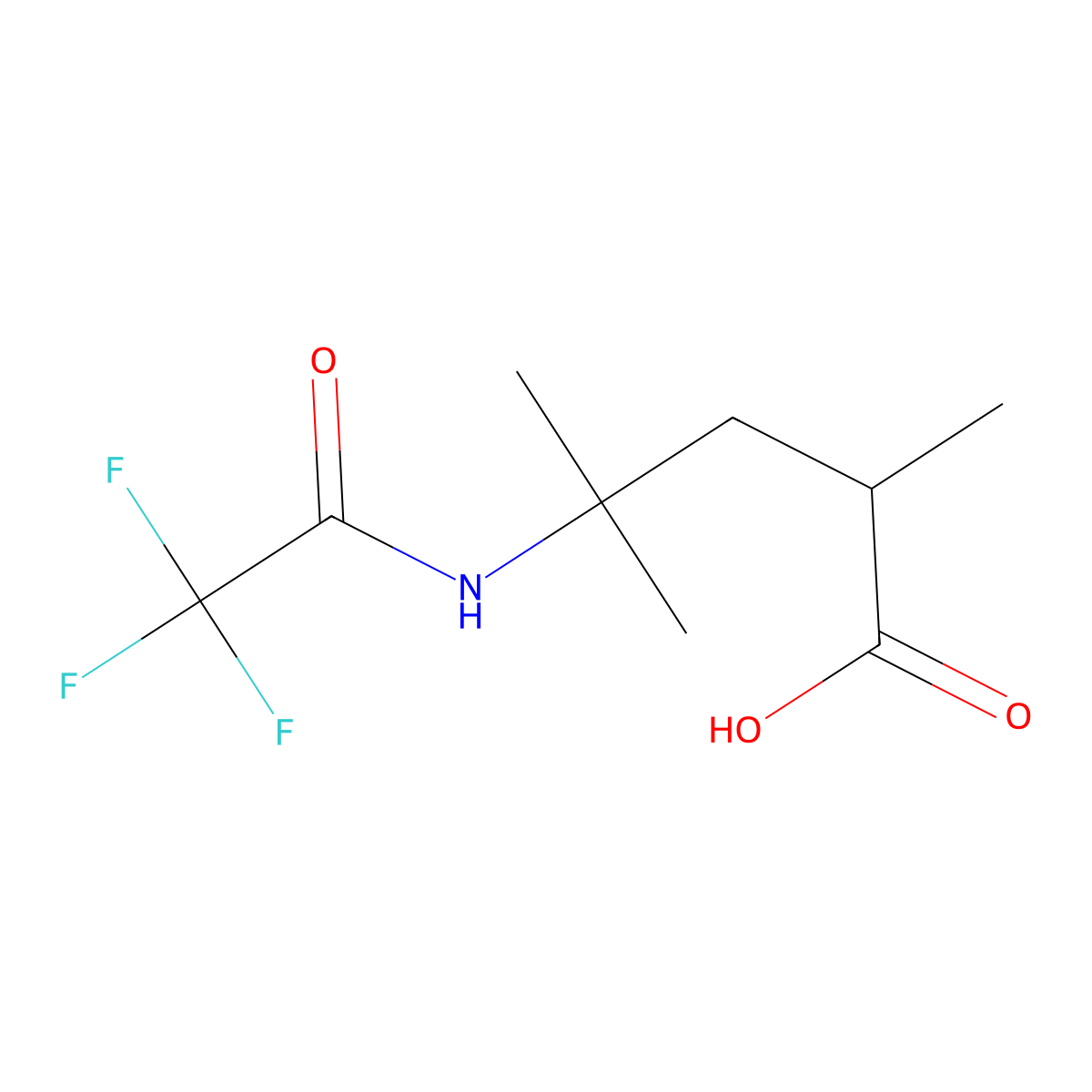 2,4-Dimethyl-4-(trifluoroacetamido)pentanoic acid molecular structure, CAS 2680708-54-5