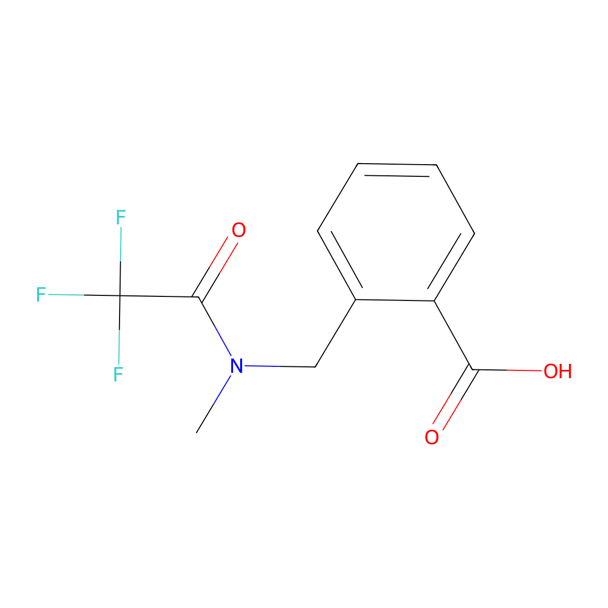 2-[(2,2,2-trifluoro-N-methylacetamido)methyl]benzoic acid molecular structure, CAS 2680708-57-8