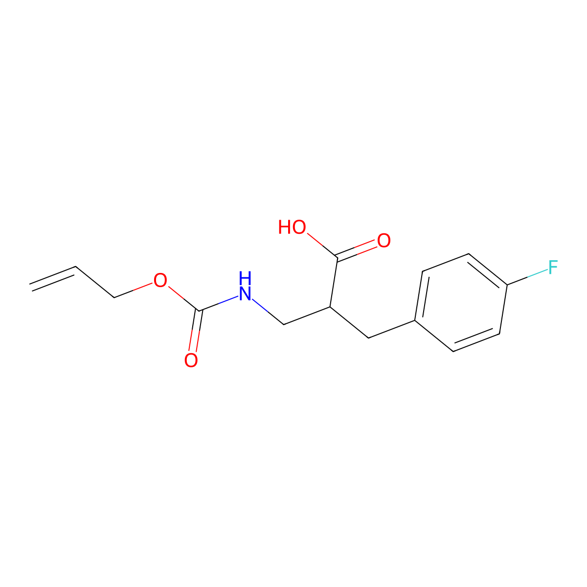 2-[(4-Fluorophenyl)methyl]-3-{[(prop-2-en-1-yloxy)carbonyl]amino}propanoic acid molecular structure, CAS 2680708-64-7