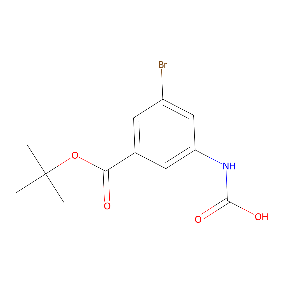 {3-Bromo-5-[(tert-butoxy)carbonyl]phenyl}carbamic acid molecular structure, CAS 2680708-70-5