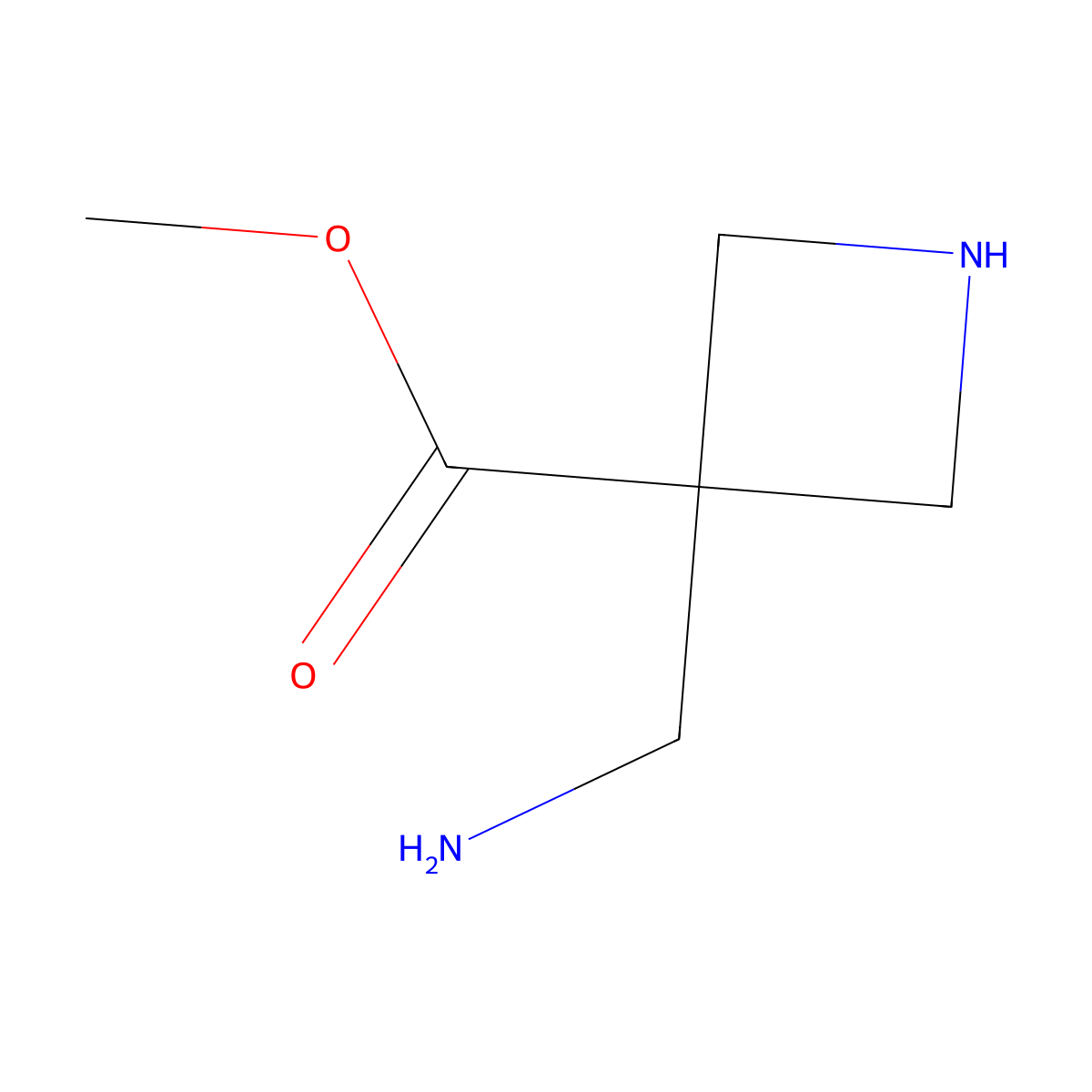 Methyl 3-(aminomethyl)azetidine-3-carboxylate molecular structure, CAS 2680708-72-7
