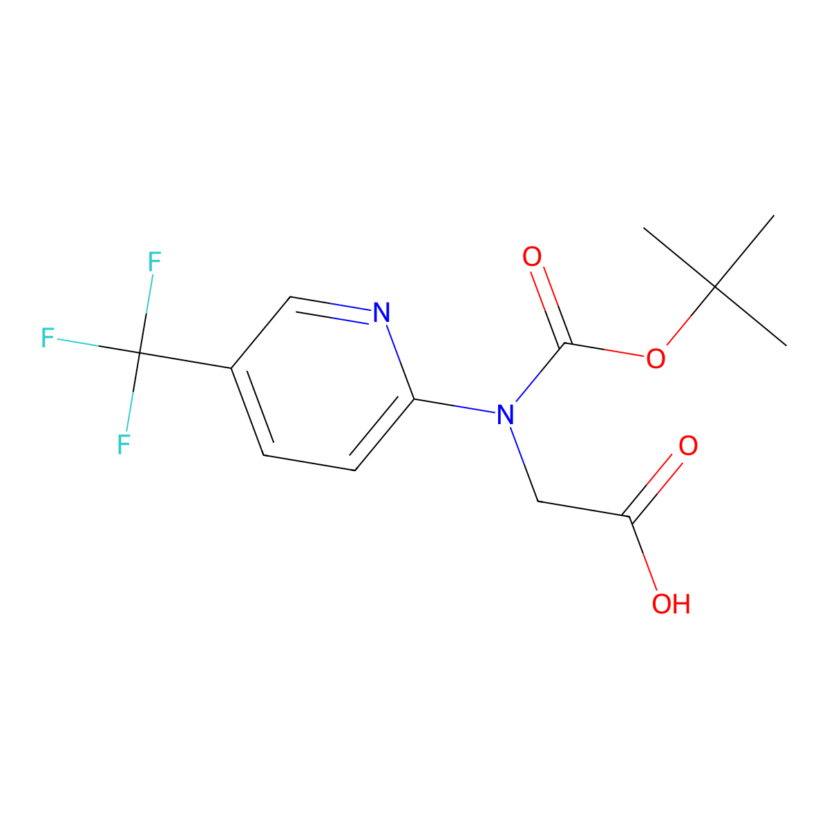 2-{[(Tert-butoxy)carbonyl][5-(trifluoromethyl)pyridin-2-yl]amino}acetic acid molecular structure, CAS 2680708-73-8