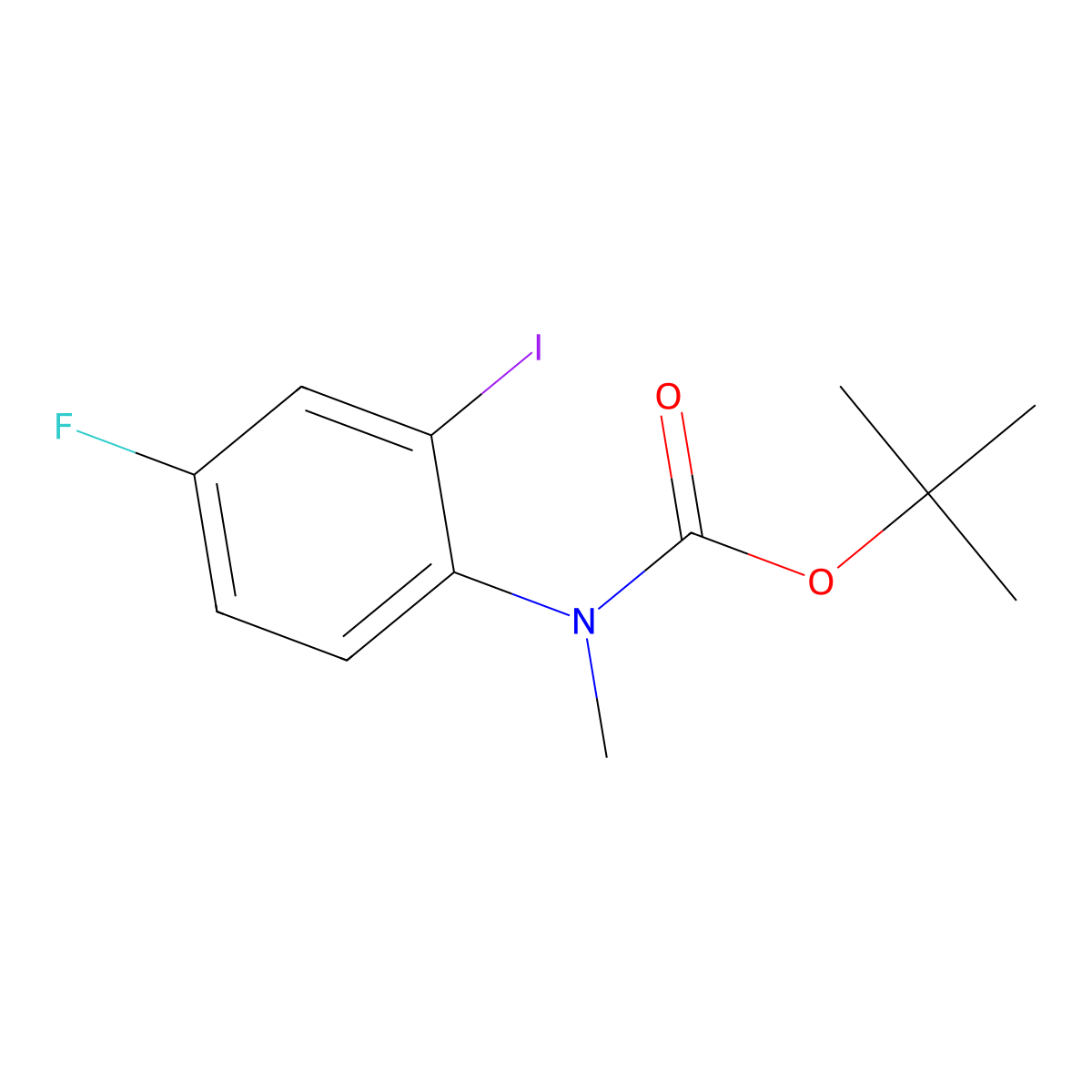 tert-butyl N-(4-fluoro-2-iodophenyl)-N-methylcarbamate molecular structure, CAS 2680708-74-9