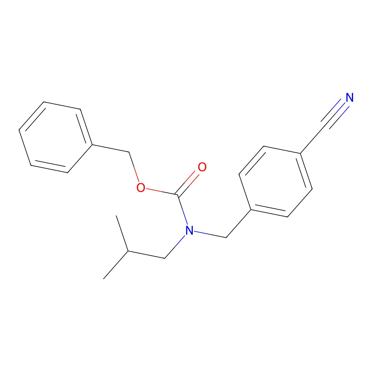 benzyl N-[(4-cyanophenyl)methyl]-N-(2-methylpropyl)carbamate molecular structure, CAS 2680708-81-8