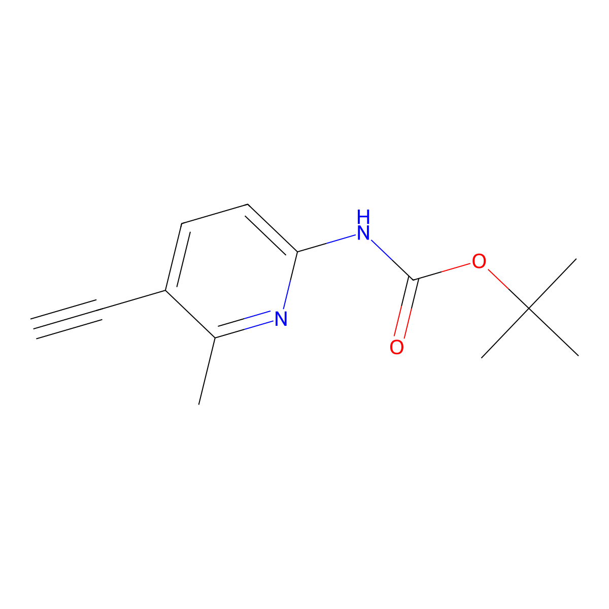 tert-butyl N-(5-ethynyl-6-methylpyridin-2-yl)carbamate molecular structure, CAS 2680708-83-0