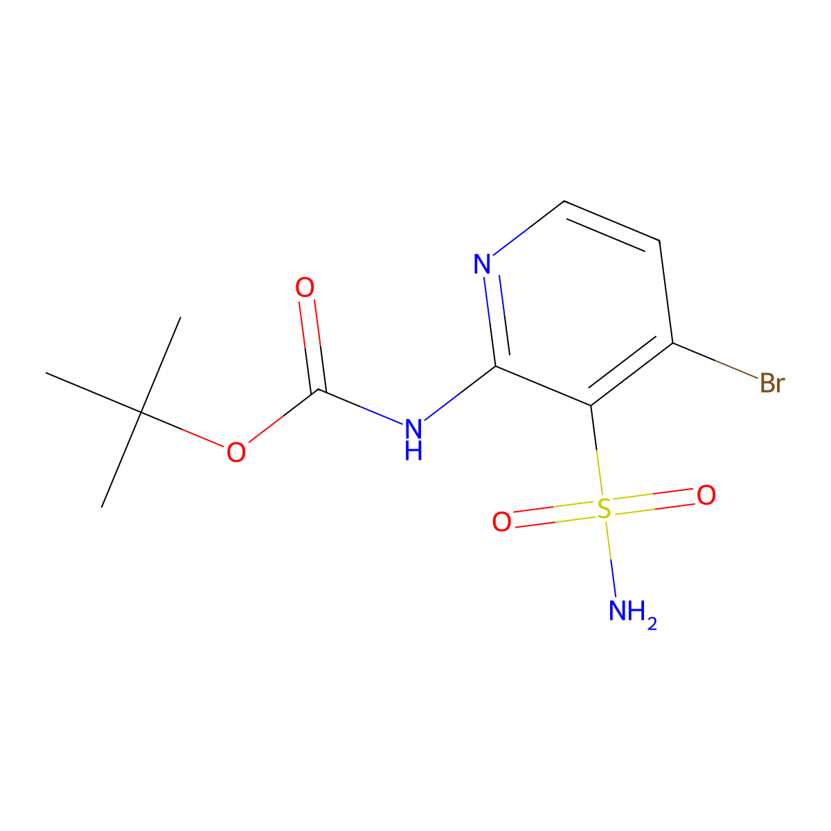 tert-butyl N-(4-bromo-3-sulfamoylpyridin-2-yl)carbamate molecular structure, CAS 2680708-85-2