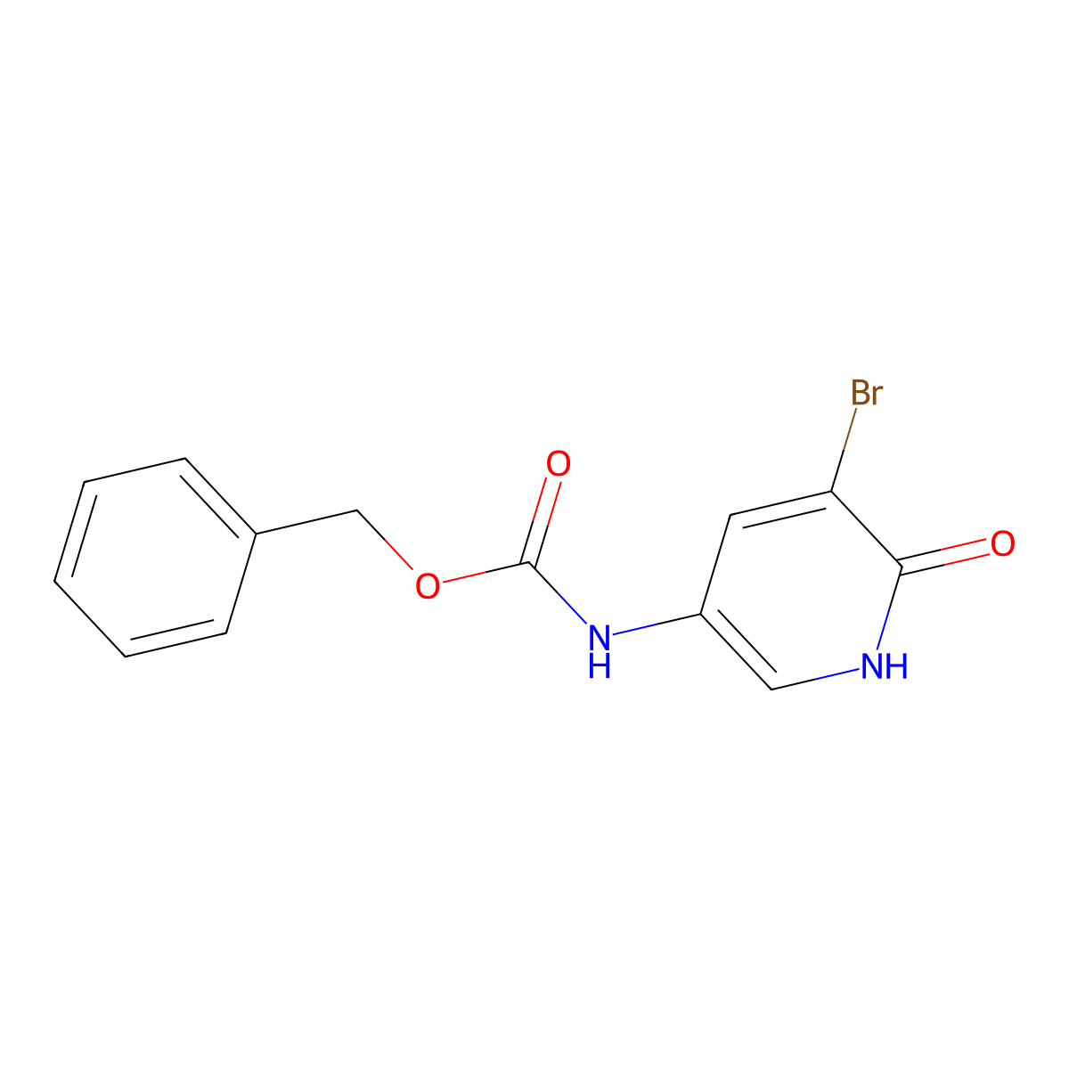 benzyl N-(5-bromo-6-oxo-1,6-dihydropyridin-3-yl)carbamate molecular structure, CAS 2680708-94-3