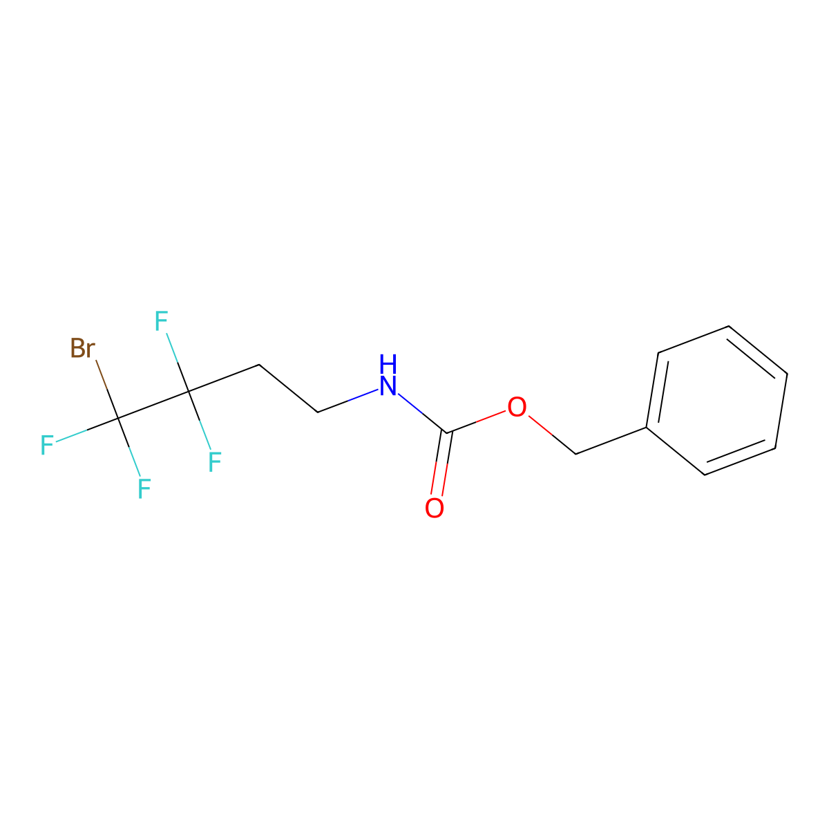benzyl N-(4-bromo-3,3,4,4-tetrafluorobutyl)carbamate molecular structure, CAS 2680708-97-6