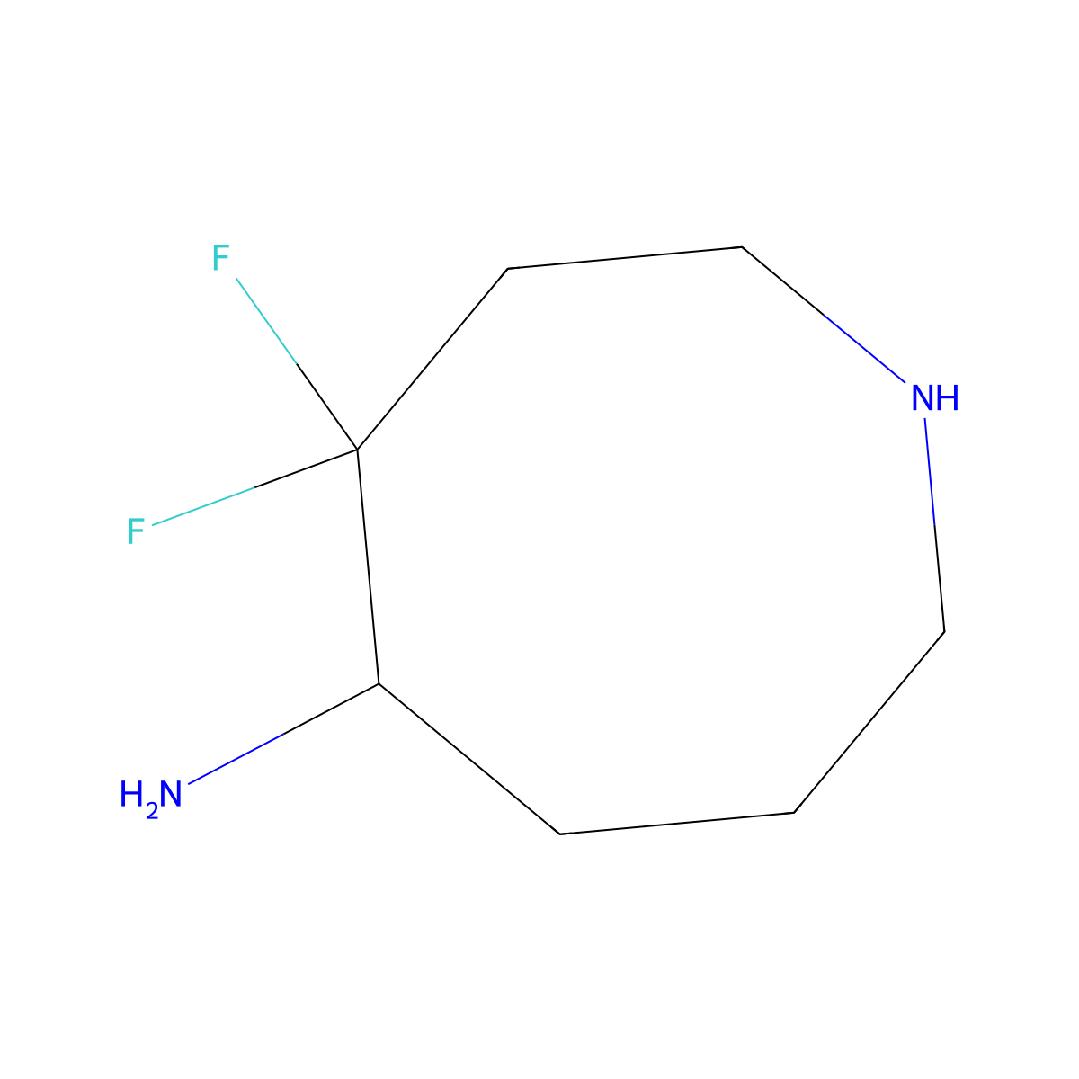 4,4-Difluoroazocan-5-amine molecular structure, CAS 2680709-00-4