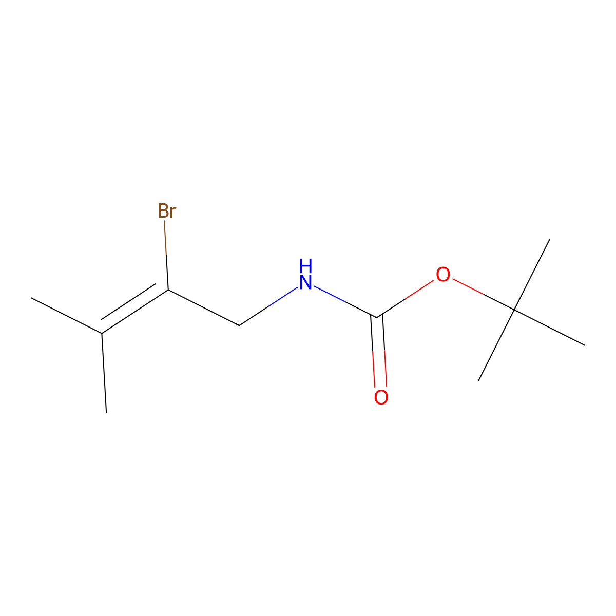 tert-butyl N-(2-bromo-3-methylbut-2-en-1-yl)carbamate molecular structure, CAS 2680709-01-5
