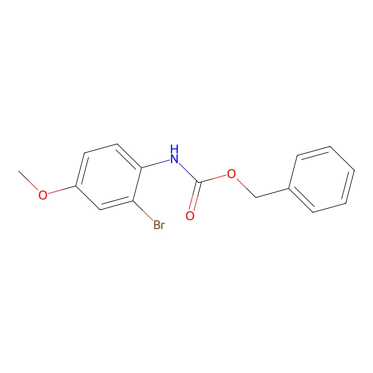 benzyl N-(2-bromo-4-methoxyphenyl)carbamate molecular structure, CAS 2680709-11-7