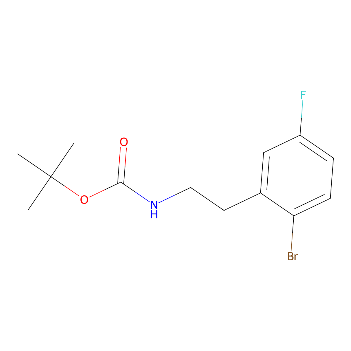 tert-butyl N-[2-(2-bromo-5-fluorophenyl)ethyl]carbamate molecular structure, CAS 2680709-13-9