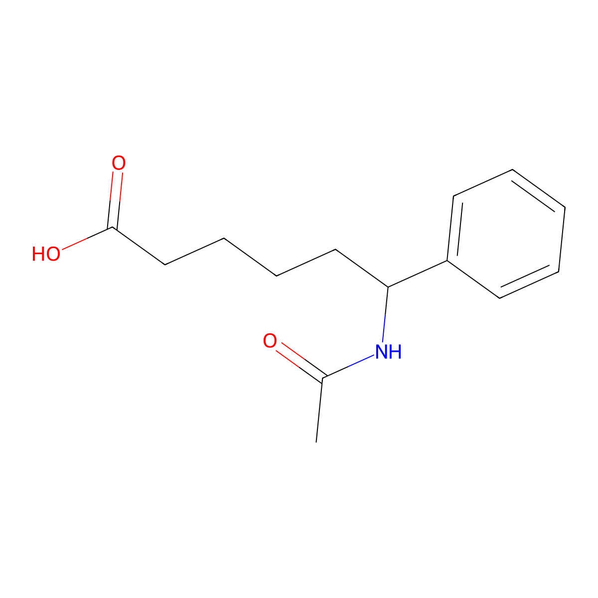 6-Acetamido-6-phenylhexanoic acid molecular structure, CAS 2680709-15-1