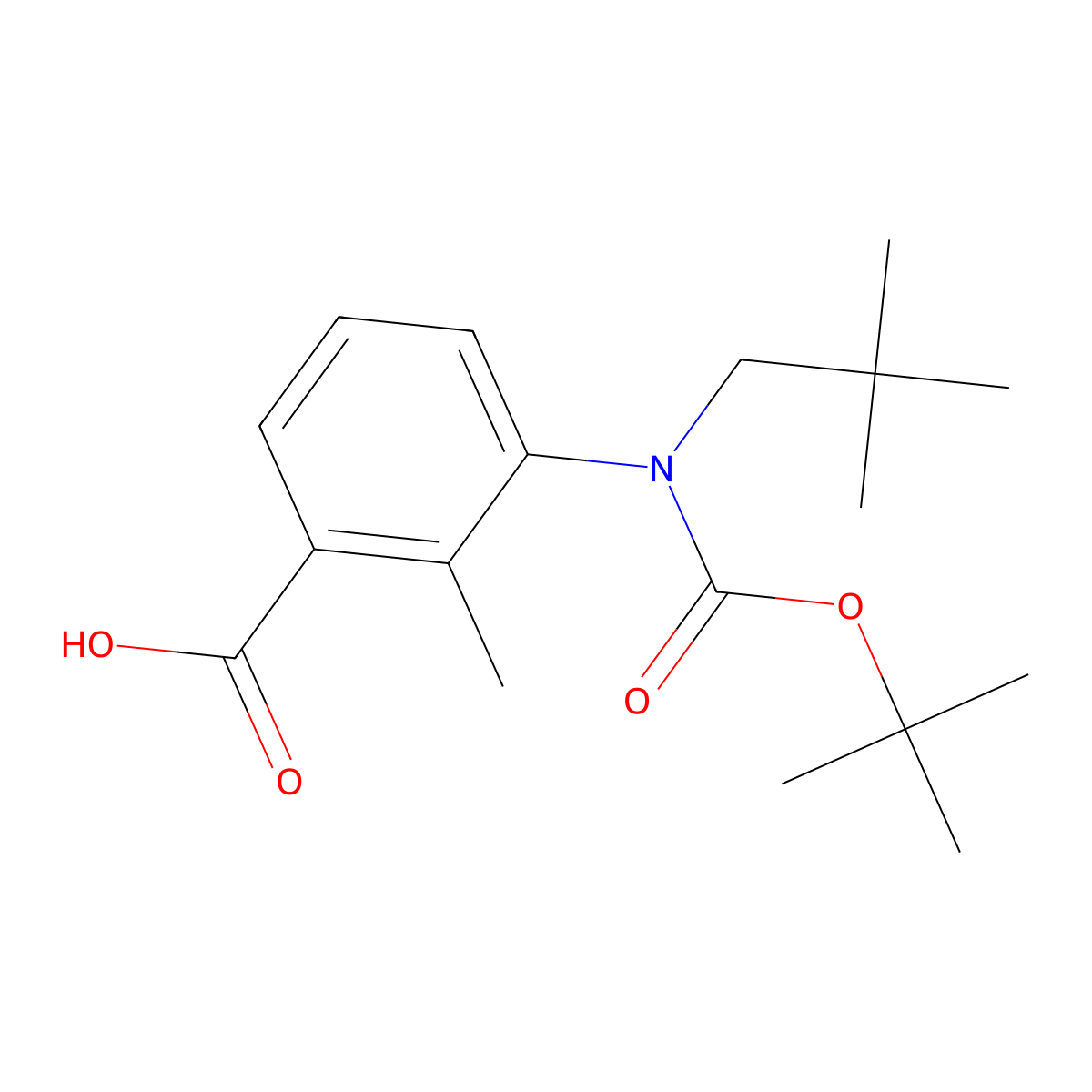 3-{[(Tert-butoxy)carbonyl](2,2-dimethylpropyl)amino}-2-methylbenzoic acid molecular structure, CAS 2680709-27-5