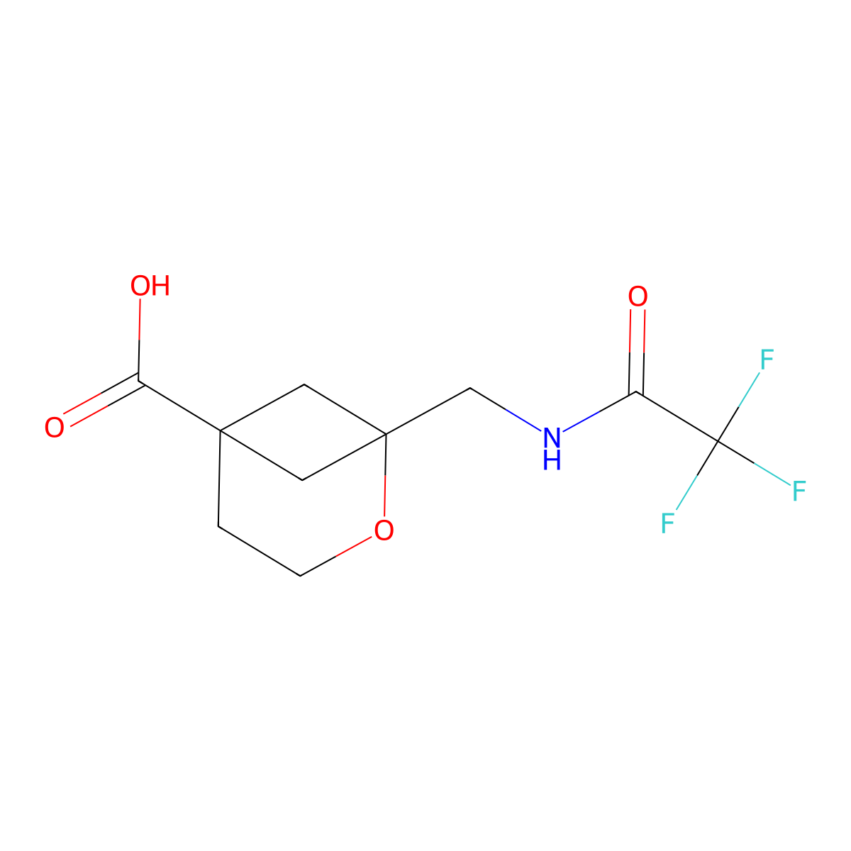 1-[(Trifluoroacetamido)methyl]-2-oxabicyclo[3.1.1]heptane-5-carboxylic acid molecular structure, CAS 2680709-33-3