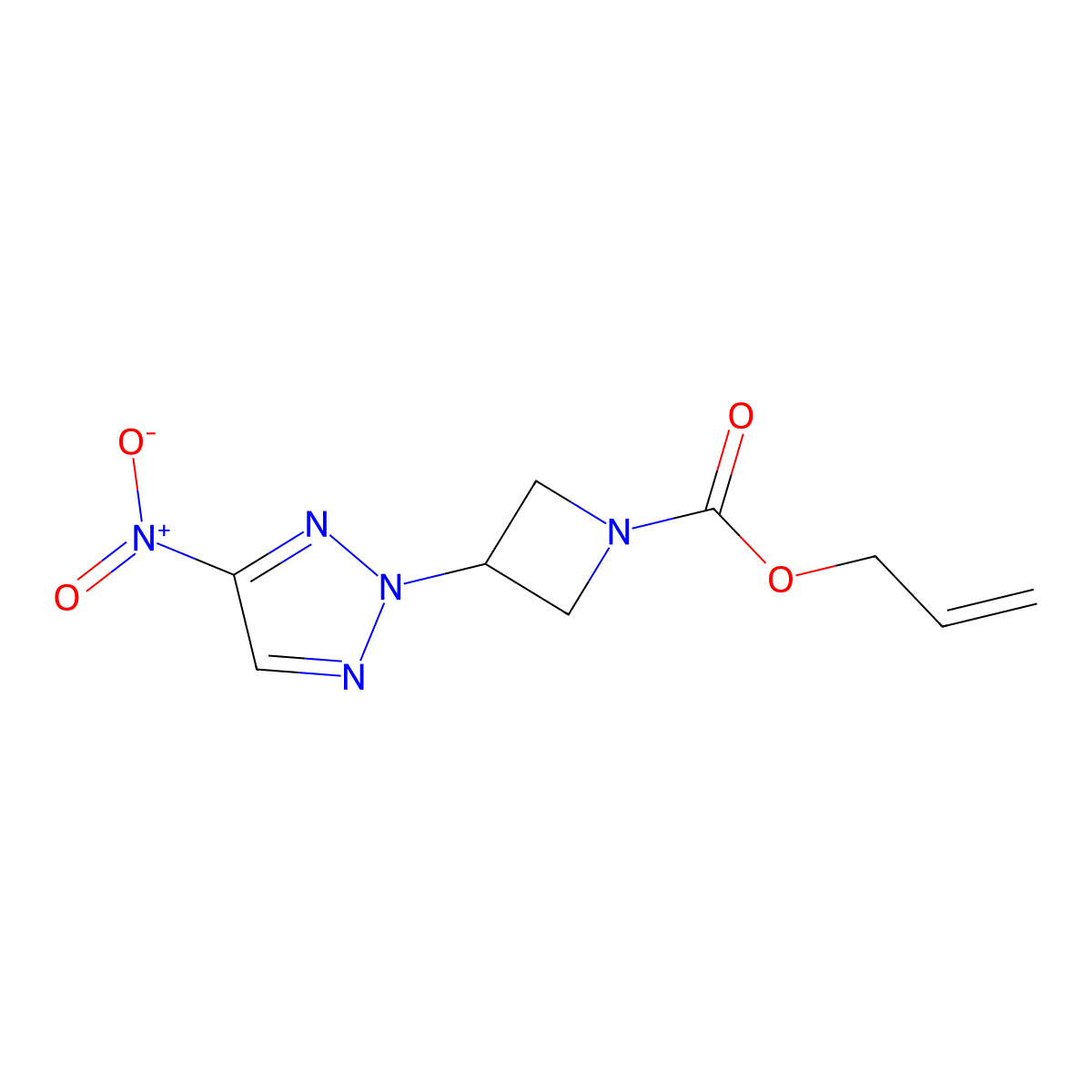 prop-2-en-1-yl 3-(4-nitro-2H-1,2,3-triazol-2-yl)azetidine-1-carboxylate molecular structure, CAS 2680709-41-3