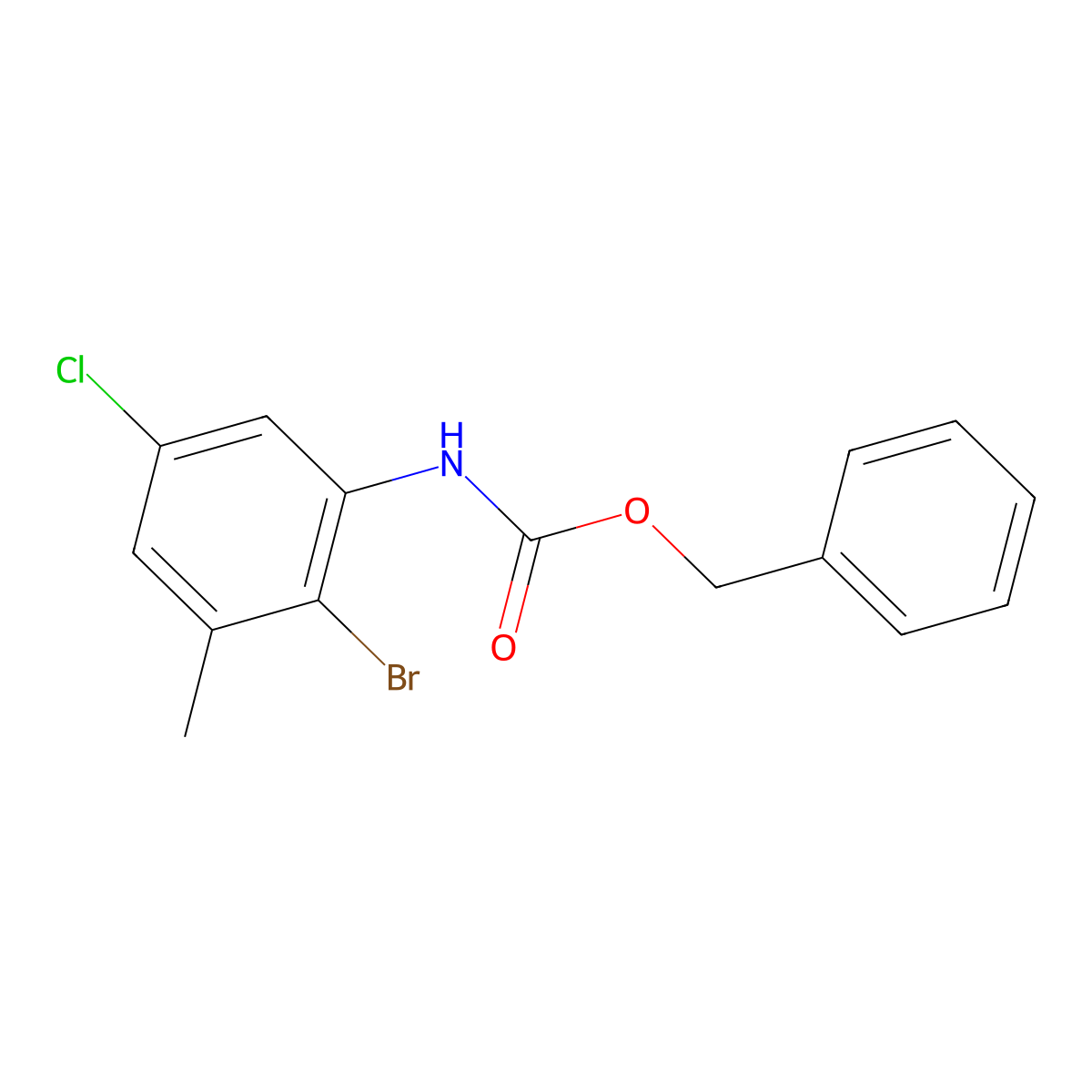 benzyl N-(2-bromo-5-chloro-3-methylphenyl)carbamate molecular structure, CAS 2680709-50-4