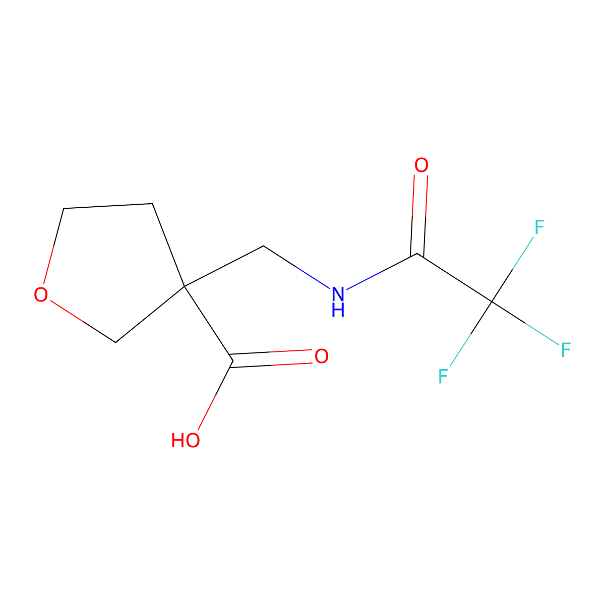 3-[(2,2,2-Trifluoroacetamido)methyl]oxolane-3-carboxylic acid molecular structure, CAS 2680709-51-5
