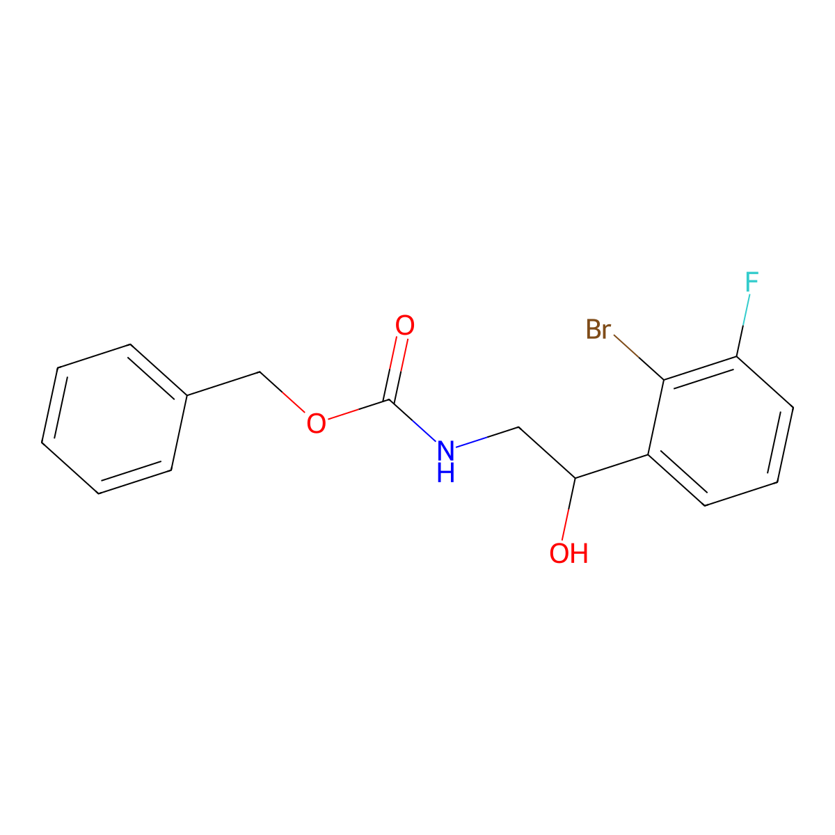 benzyl N-[2-(2-bromo-3-fluorophenyl)-2-hydroxyethyl]carbamate molecular structure, CAS 2680709-56-0